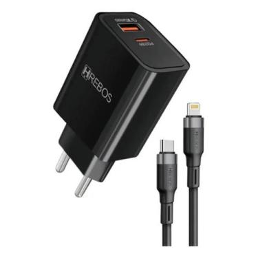Imagem de Kit Carregador Celular Classic Duo Cc Type C - Linghtning - Hrebos, Pr