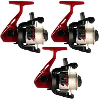 Imagem de Kit 3 Molinete Marine Sports Jimmy Vermelho Com Linha