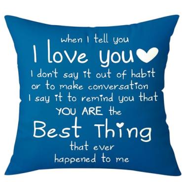 Imagem de OTOSTAR Capa de almofada estampada nos dois lados 61 x 61 cm When I Tell You I Love You Presentes de aniversário fronha quadrada para namorada marido esposa romântico dia dos namorados decorativa