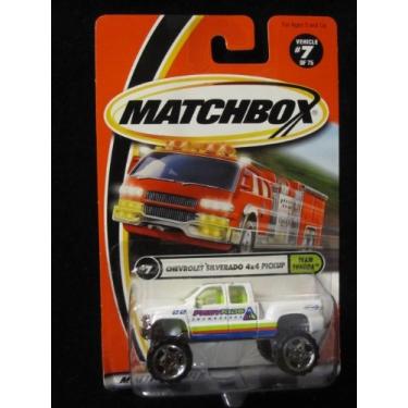 Imagem de Chevrolet Silverado 4x4 Pickup (White/snowboards Tampo) Matchbox Team Tundra Series #7 by Matchbox