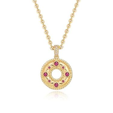 Imagem de BENEIGE Colar de ouro banhado a ouro com pingentes de zircônia cúbica para mulheres, Latão, Zircão