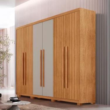 Imagem de Guarda Roupa Casal Toronto 100 MDF 6 Portas e 2 Gavetas Com Pés Modern