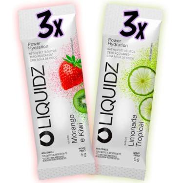 Imagem de KIT MIX LIQUIDZ 6 unid - 3x Limonada Tropical & 3x Morango com Kiwi - 1 pacote contém 6 sachês de Eletrólitos Sem Açúcares