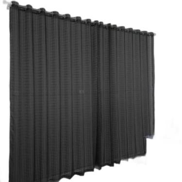 Imagem de Cortina Voal Quadriculado Preto 4,00X2,80 - B.F Confecçoes