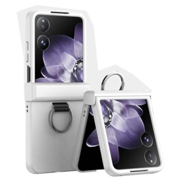 Imagem de FWYANZH Capa para Xiaomi Mix Flip 2, protetor de tela embutido, capa anti-queda com dobradiça tudo incluso com anel de dedo de metal, branca, flip 2