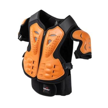 Imagem de Generic Roupa de proteção para motocicleta infantil, colete, acessórios respiráveis, equipamento de pilotagem fácil de usar para motocross, Laranja