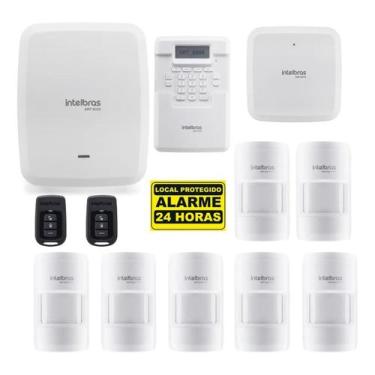 Imagem de Kit Alarme Intelbras AMT 8000 Com 7 Sensores PET e Teclado Sem Fio