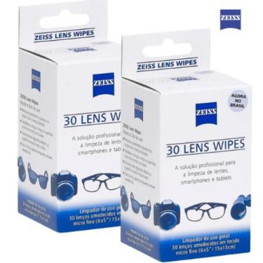 Imagem de Zeiss Lens Wipes Kit 2 caixas com 30 unidades cada, 250g, 10,5