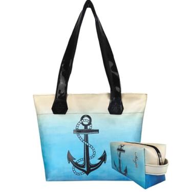 Imagem de Bolsa Feminina Praia Com Relevo 3D Necessaire Ancora Magicc BN-242