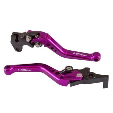 Imagem de Par Manete Esportivo Alumínio Anodizado Roxo Pop 100 110 - Off Racer