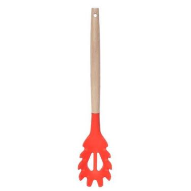 Imagem de Pegador de Massas Silicone Bambu 32cm Prático Cozinha - Univendas, Ver