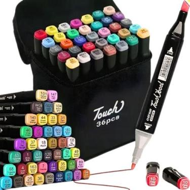 Imagem de Canetas Marcador Permanente Duas Pontas Touch 24 Cores - Mimos Pet