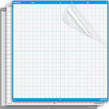Imagem de Tapetes de corte de 61 x 61 cm para Silhouette Cameo 4 Pro, 60 x 61 cm, pacote com 3 tapetes de substituição adesivos resistentes + leves compatíveis com a máquina Silhouette Cameo Pro MK II