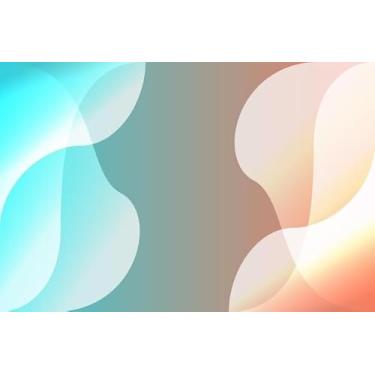 Imagem de Quadro Decorativo com Estampa Blue And Orange Abstract 50 x 50 Papel 2 unidades