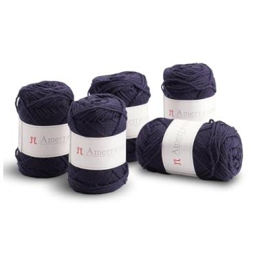 Imagem de Conjunto de 5 novelos Hamanaka Amerry, peso médio, 70% lã merino da Nova Zelândia, 30% mistura acrílica, fio macio e fácil de tricotar para tricô e crochê, feito no Japão (Col. 53)