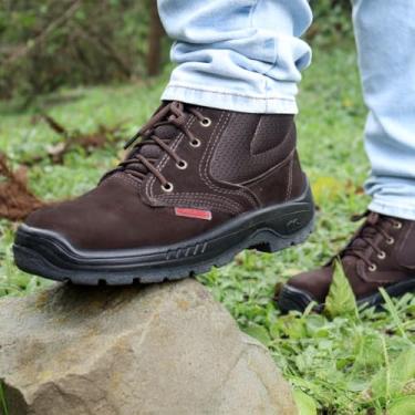 Imagem de BOTA 3 GOMOS KADESH - LINHA ESTRADA EM COURO NOBUCK, COR MARROM - PU BIDENSIDADE - BICO COMPOSITE ELETRICISTA - N°46