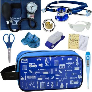 Imagem de Kit Academico Enfermagem Premium Preto Completo - Love Saude, AZUL EST