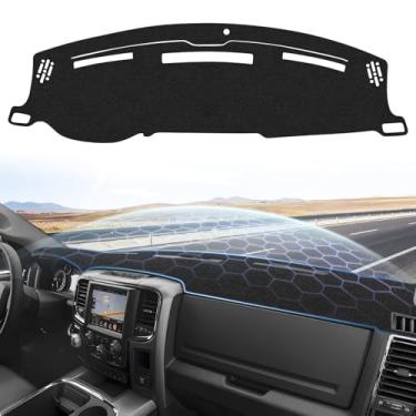Imagem de Sunsdrew Capa de painel para Dodge Ram 1500 2500 3500 2010-2018 Capa de painel para Ram Suede Dash Mat Acessórios Sun Shade Protetor de malha antiderrapante sem brilho (sem Hud)