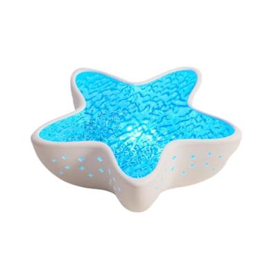 Imagem de Rrlihjgu Projetor de Luz - Lâmpada Noturna em Forma de Estrela-do-Mar com Projetor de Show de Luz LED | Iluminação Ambiente 7 Cores Para Sala Quarto Bebê Meditação Relaxamento