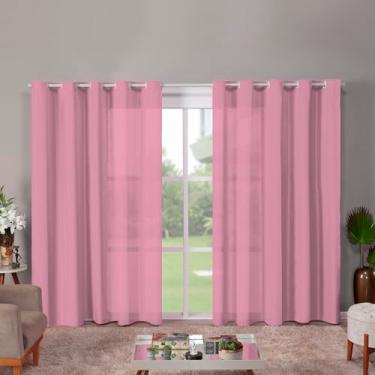 Imagem de Cortina Roma Premium para Sala e Quarto, 3,00x2,20m, Poliéster, Decorativa, Estampada (ROSA)