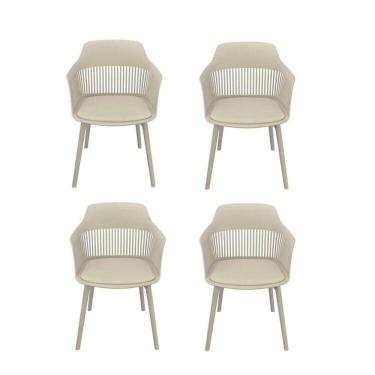 Imagem de Kit com 4 Cadeiras Mena para Sala de Jantar  Cinza