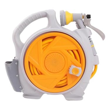 Imagem de Baoblaze Carretel de mangueira de jardim, carrinho, suporte de mangueira, kit de carro de irrigação de jardim de alto desempenho, resistente ao desgaste, Amarelo