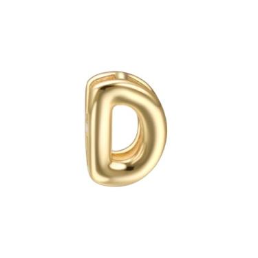Imagem de Aleasha Colar com pingente inicial D dourado DIY acessórios adequados para corrente de 1 mm (apenas pingente)