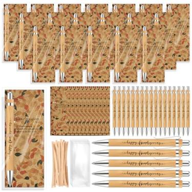 Imagem de Epakh 24 conjuntos de canetas de presente de outono com cartão comemorativo, lembrancinha de festa de outono para adultos, dia de Ação de Graças, outono, cartão de folha, presente de agradecimento