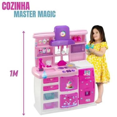 Imagem de Cozinha Infantil Completa Master com 26 Acessórios Sai Água Menina Ros