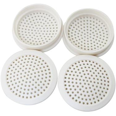 Imagem de MEETOOT 4 peças grade de alto-falante de plástico de engenharia ABS branca de 5 cm com parafusos de montagem capa protetora de grade de alto-falante para caixa de tweeter