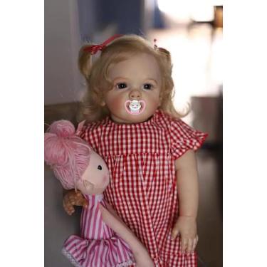 Imagem de Doll Real Baby de 24 polegadas com corpo comprido de cabelo amarelo en