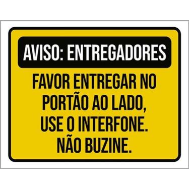 Imagem de Kit 10 Placas Entregadores Entregar Portão Lado Interfone