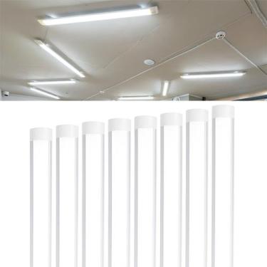 Imagem de Kit8 Luminária Led Sobrepor Linear Slim 18w Branco Frio 60cm - Embuled