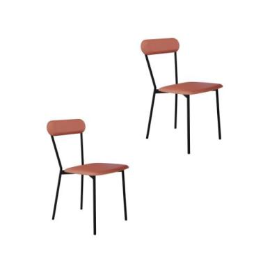 Imagem de Conjunto 2 Cadeiras de Jantar Vintage Emília Tecido Revest Sintético E