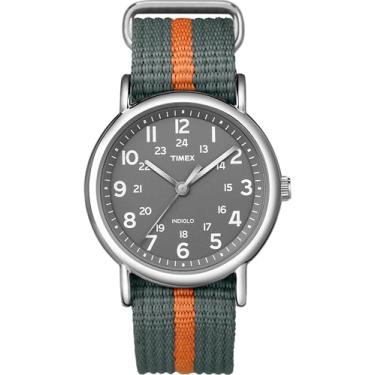 Imagem de Timex Relógio unissex T2N649 Weekender, cinza/laranja
