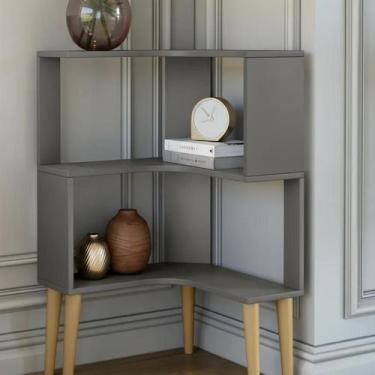 Imagem de Armário Multiuso Berlim Grafite com 3 Prateleiras  Design Moderno e Pé