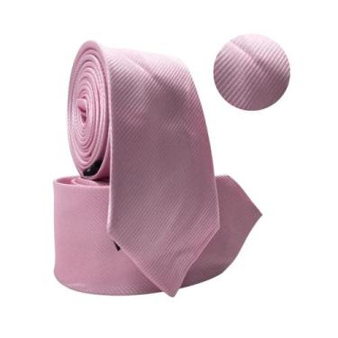 Imagem de Gravata Social Rosa Bebe Risco Fino Noivo Casamento - Rpires