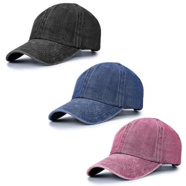 Imagem de Boné de beisebol ZOORON vintage lavado, envelhecido, unissex, pacote c