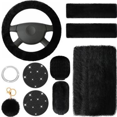 Imagem de Conjunto de capas de volante Frienda Fluffy Steering Wheel para acessó