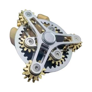Imagem de Fidget Spinner De Cobre Com Engrenagens, Rotor De Metal Para Descompre