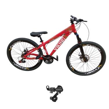 Imagem de Bicicleta 26 VikingX T25 24v Cambio Shimano Traseiro Pneu Aro 26 Balão Preto-Unissex