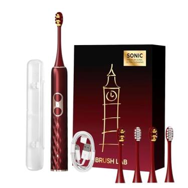 Imagem de OralGos Escova de Dente Elétrica Sônica para Adultos, Cerdas Macias e Médias, USB Recarregável, IPX7 à Prova d’Água, 4 Cabeças Substituíveis, Portátil para Viagem, Presente (Vermelho)