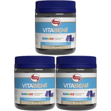 Imagem de Kit 3X Vitabear - 60 Gomas Sabor Natural de Frutas - Vitafor-Masculino