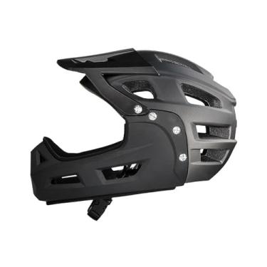Imagem de Colaxi Capacete de bicicleta para adultos, respirável, ciclismo, skate, biker, BMX, ventilação ajustável com viseira leve, Preto Cinza