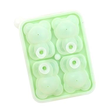 Imagem de Generic Molde para Fazer Cubos de Gelo, Molde de Silicone de Qualidade Alimentar, 4 Grades, Sem Deformação, Design 3d Multifuncional (Verde)