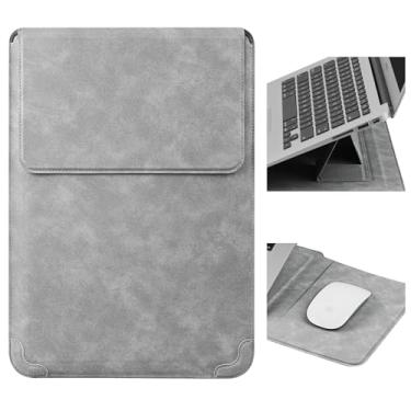 Imagem de HoYiXi 13,3 polegadas, capa para portáteis com suporte para MacBook Air/Pro 13 (M4/M3/M2/M1 2020-2025), Surface Pro 8 2021, iPad Pro de 12.9 e 13-13,3" DELL Acer L. Aptop Sleev, cinzento claro