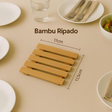 Imagem de Kit Com 6 Descansos De Panela Bambu ou Mdf -Porta Panelas - Cosy