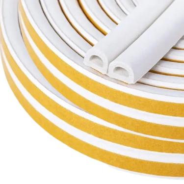 Imagem de Fita de proteção contra intempéries, excluidor de rascunho de janelas de portas autoadesivo anticolisão de borracha tipo D fita de vedação de espuma, isolamento acústico de borracha para tampa de