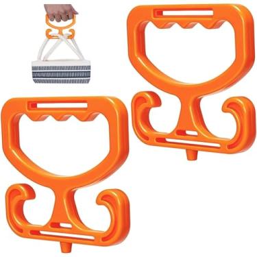 Imagem de Pacote com 2 porta-sacolas de supermercado, suporte resistente para sacolas de supermercado, cada um comporta até 45 kg – aderência confortável para carregar sacolas de compras, sacolas de compras