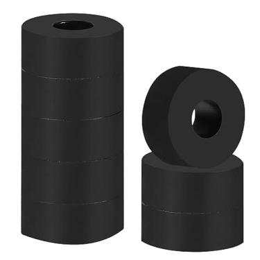 Imagem de Espaçador de borracha multiuso, 8 peças de 2,5 cm OD 0,4 cm ID 0,4 polegadas de espessura neoprene redondo antivibração almofadas isoladoras buchas de borracha espaçador arruela para parafusos HVAC